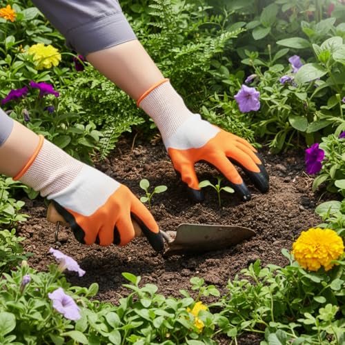 Image of Garden Gloves - Durable, Reusable and Breathable Gloves with Protective Claws for Gardening(GTK)
