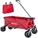 TecTake 800576 - Carro de Mano, Estructura de Tubos de Acero, Plegable y con Mango (Rojo | No. 402913)