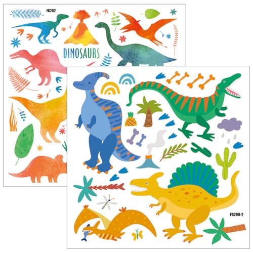 UTHCLO Pegatinas de Pared Reflectantes Fáciles de Colocar de Dinosaurios 2 de Vinilo Pvc Autoadhesivo para Infantil en Paredes y Ventanas del Salón