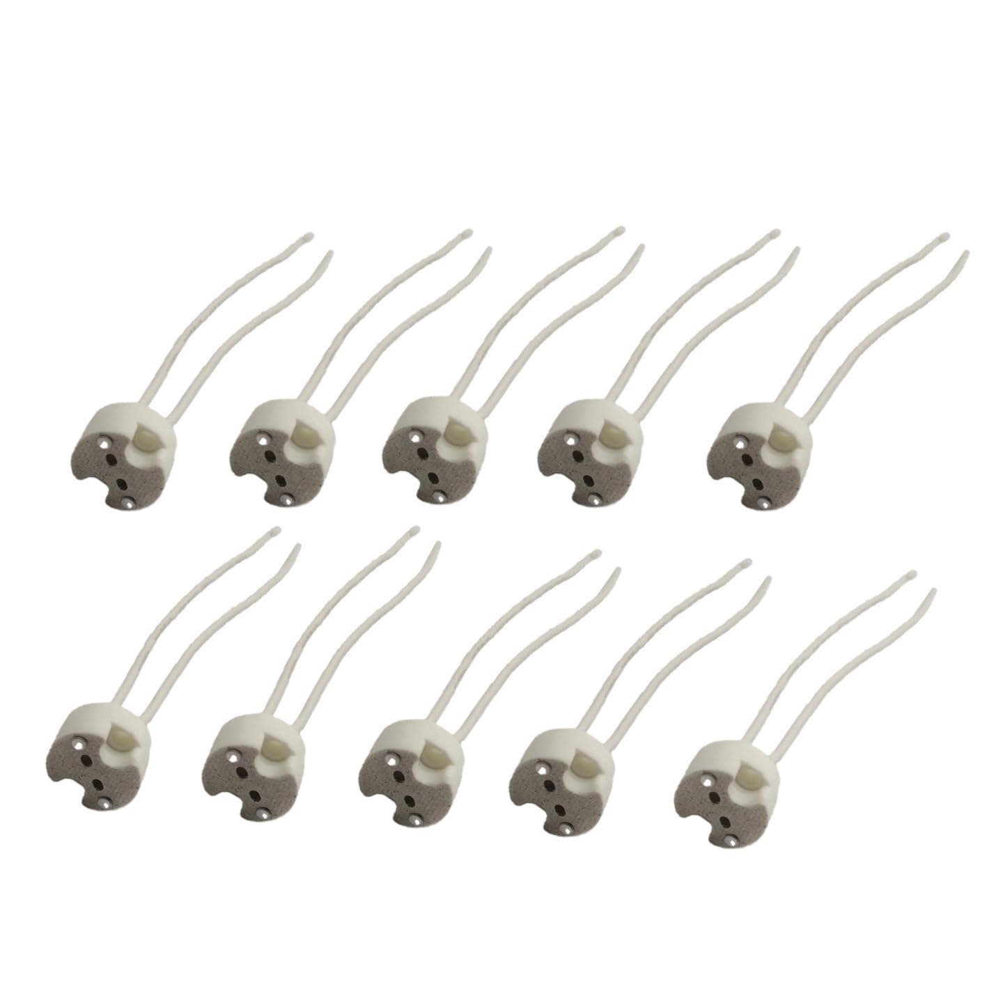 10 Pack MR16 Ceramic sockets,Suitable for Halogen Bulbs,Mini Bi-Pin Lamp Holder Base Connector,Compatible MR11/G5.3/G4/G5 sockets