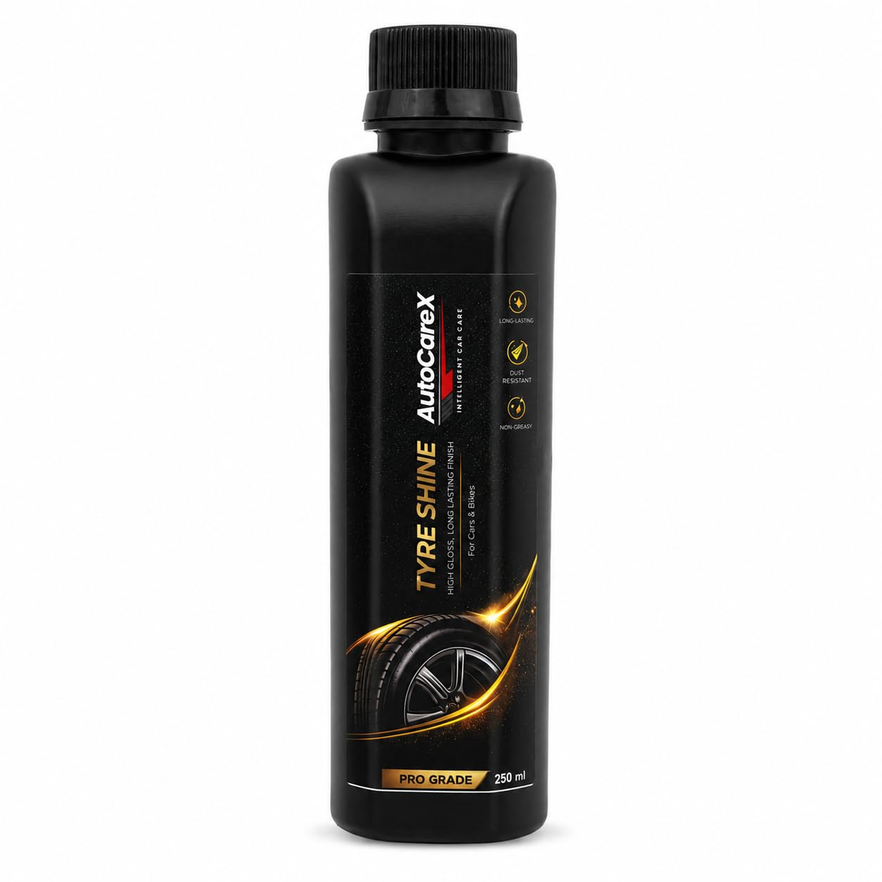 Tyre Shine Dressing and Protectant, Long-Lasting Gloss, Dust Resistant, Liquid, for Tyre Sidewalls, 250ml-image-1