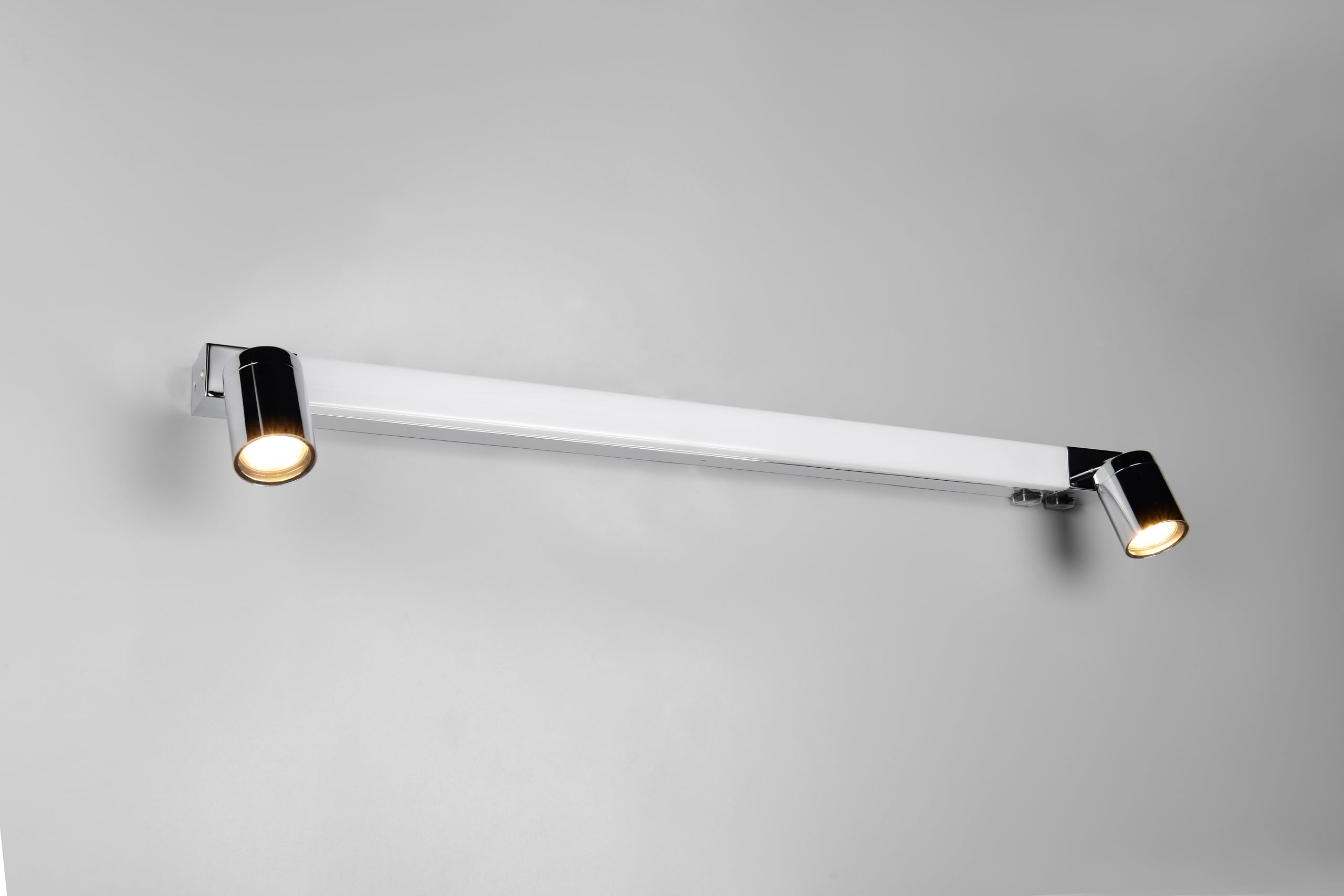 Trio Leuchten Lámpara de pared para baño LED ENRICO 281479306, metal cromado, LED de 9 vatios, excl. 2x GU10, color de luz ajustable