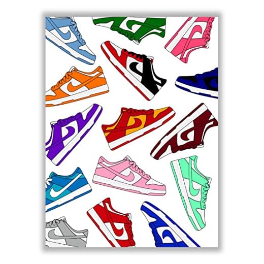Hypebeast Custom Dunk Low Sneaker Poster – (12x16 Inch) Unframed – AJ Wall art, Hypebeast Room Decor, Michael Jordan Poster, Sneaker Air Gym Shoes Shoebox Collection Aesthetic Cool Poster for Teen Boys Guys Men Room Dorm Bedroom Wall Decor by LIYA Design Prints