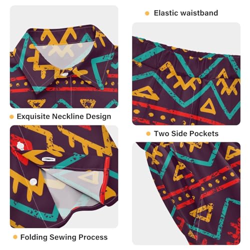 Image of Sunflower Floral Yellow Black Short Sleeve Hawaiian Button Down Shirts and Short Sets for Boys Toddler Summer Outfits