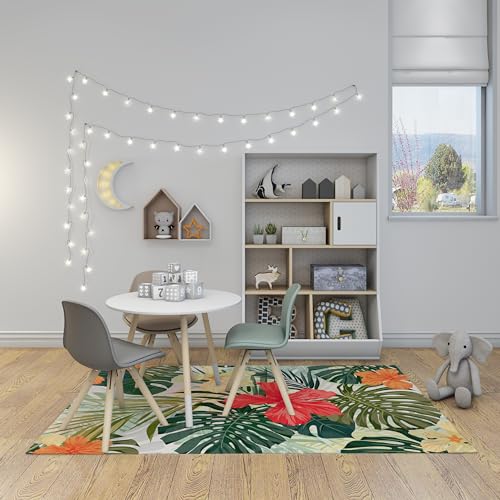 Tapete decorativo 4'x6' con diseño tropical y antideslizante miniatura 2