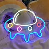 Chi-buy LED Neon Sign UFO Neon Light For Wall Decor Cute Spaceship Alien Shaped Neon Lights neon scu