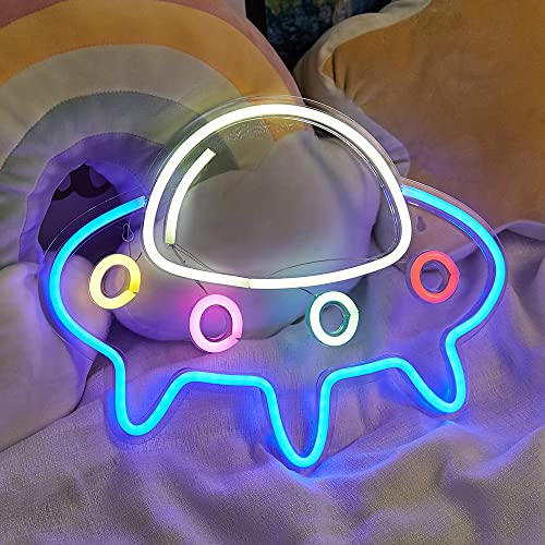 Chi-Buy Led Neon Sign Ufo Neon Light For Wall Decor Cute Spaceship Alien Shaped Neon Lights Neon Sculpture Mushroom Neon Light Neon Lamp 32Cm X 23Cm X 12C Neon Sign (Ufo Neon Sign) #TOP8