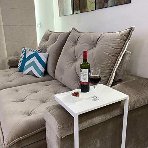 Mesa de Apoio Lateral Sofá para Estudos Trabalho Lazer Aço Preto