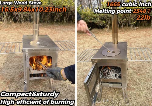 DANCHEL OUTDOOR Waterproof Canvas Yurt Bell Tent with Wood Stove for Winter...