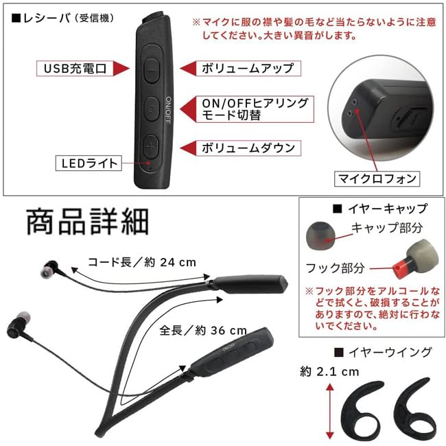 Amazon.co.jp: JINGHAO 集音器 しゅうおんき 集音器高齢者 首かけ集音