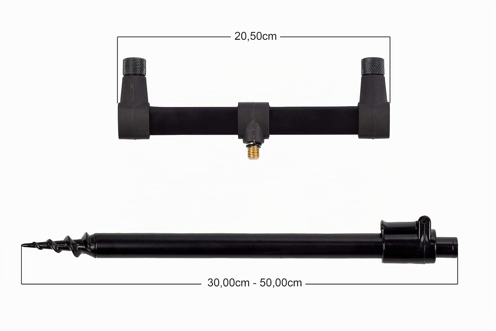 Zite Fishing Ruten-Auflagen Set - Teleskop Bank-Sticks 30-50cm & Buzzer-Bars als Rutenhalter Angel - Mit Transport-Tasch, Angelrutenhalter, Rutenauflage, Angelhalter, Angelrutenständer