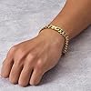 Philip Jones Men's 9mm Gold Plated Stainless Steel 8.5 Inch Curb Chain Bracelet #1
