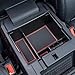 TOPINSTALL 2020-2026 Ford Explorer Console Organizer Tray - Compatible with 2020+ Ford Explorer Deep Armrest Storage Box with Coin Holder & Non-Slip Mats, Red Interior 6th Gen Explorer Accessories