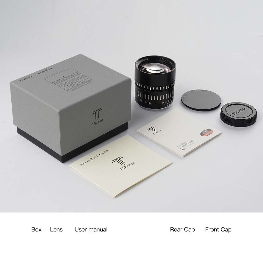 TTARTISAN 50mm F0.95 APS-C Objectif d'appareil Photo à Grande Ouverture Manuelle pour Prise de Vue de Nuit Portrait Bokeh Compatible avec Monture M43