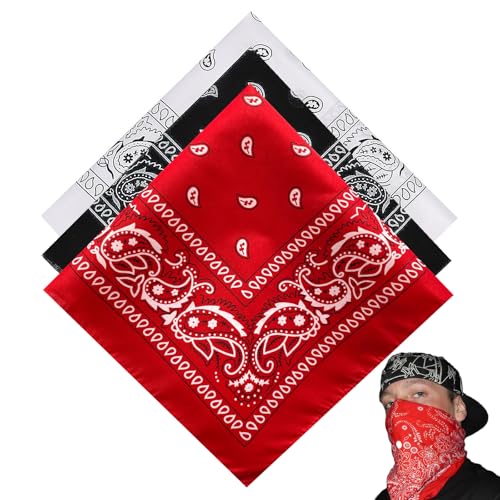3 Stück Bandana Damen Herren, Kopftuch, Halstuch Herren, Bandana Tuch,...