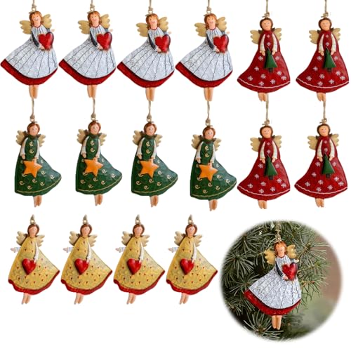 FENGCHUANG 16 Stück Holz Weihnachtsengel Anhänger,...