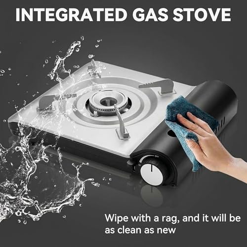 YINMANQ Detachable Grill Pan & Butane Stove Combo with Safety Auto-Eject | Portable Suitcase Design for Camping, Tailgating, Picnics, Indoor/Outdoor Cooking & Hot Pot - Image 5