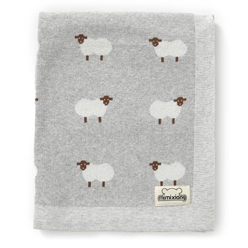 mimixiong Cotton Knit Baby Blanket 80x100cm (Grey)