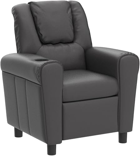 Miniatura 33 de ARLIME Silla reclinable para niños, sillón tapizado con soporte para tazas, respaldo, sofá de cuero para bebé con reposacabezas y reposapiés,