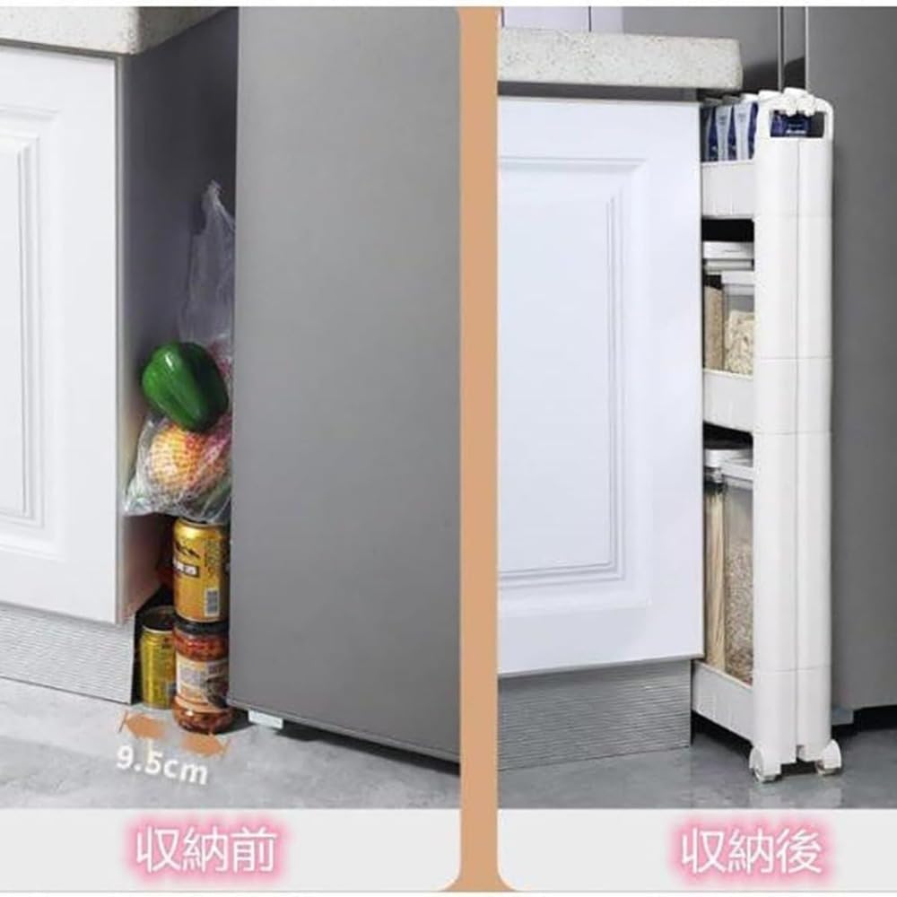 Amazon.co.jp: Heuitgs キッチンカート キッチンラック 超薄型 収納 