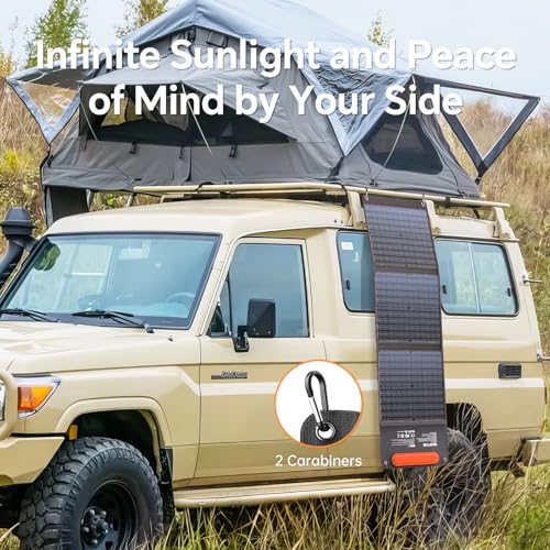 Image of 60W Portable Solar Panel Chargers with 15V USB and 18V DC, IP65 Waterproof Solar Panel with Lightweight Storage Bag, Fast Charging Foldable Panel Power Bank for Camping,Hiking, Cell Phone,Tablet