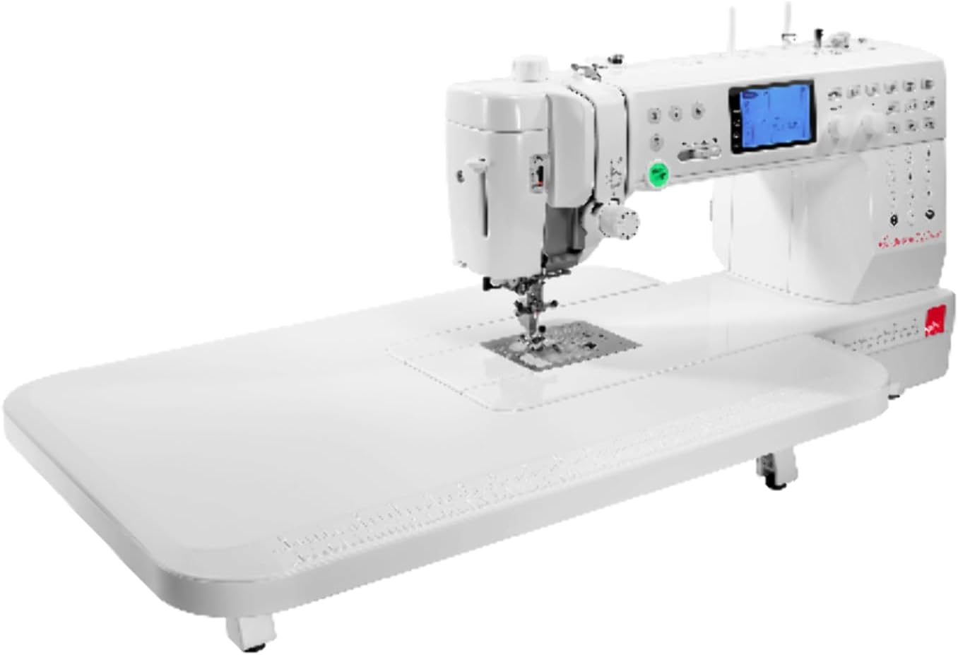 Elna Excellence 720 Pro Sewing Machine with extension table attached