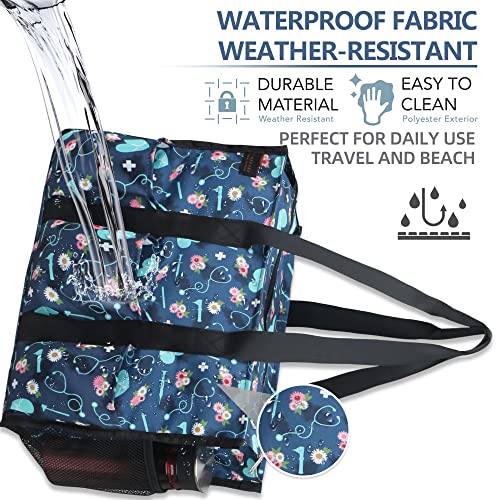 Image of Nurse Bags for Work Nursing Bag Multiple Pockets Waterproof Organizing Zip Top Clinical Bag for Nursing Students Home Health