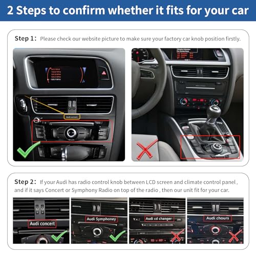 Road Top Wireless Carplay Android Auto Module Receiver Box for Audi S4 S5 A4 A5 (2009-2015 Year) for Q5 (2009-2017 Year) with 2GMMI, Carplay Retrofit Kit Decoder, Support Mirrorlink, Camera