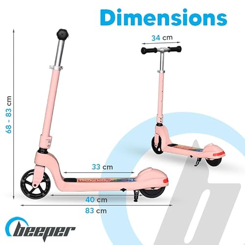 BEEPER - Patinete Eléctrico Infantil de 4 a 12 Años 100W Kiddy FWE50 (FWE50 Rosa) - imagen 8