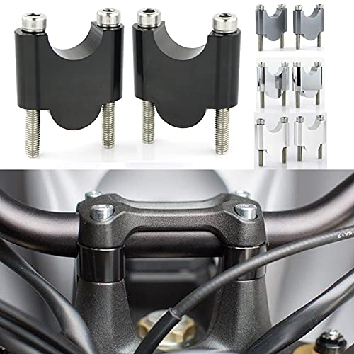 Pontet Guidon 1 1/8 "28mm Risers de Guidon 28mm Riseur de Barre Gras en Aluminium Universel Rehausseur De ​Guidon Universel (Color : Black Riser 30mm)