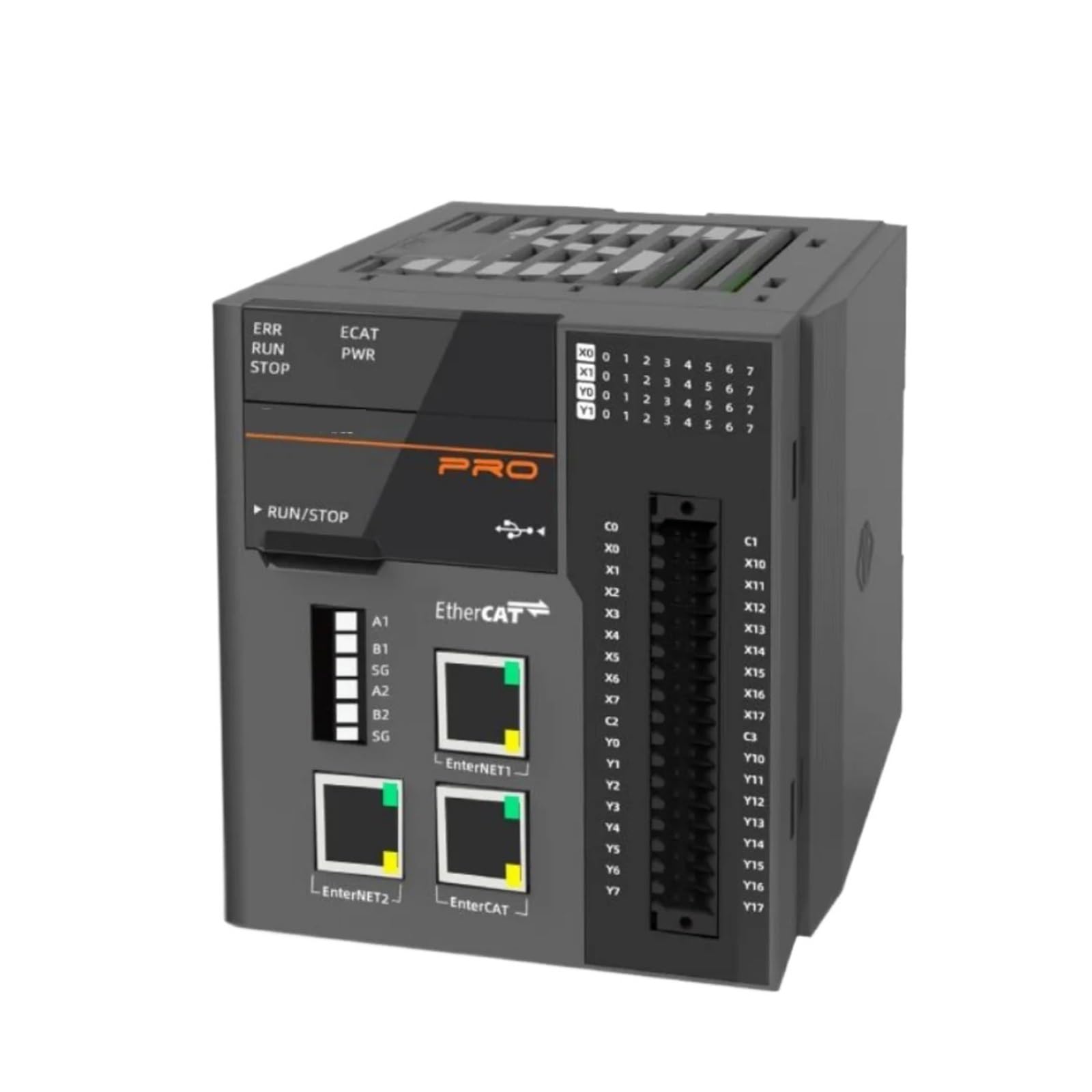 Contrôleur PLC PRO-C 16X16T A, sortie transistor 32 E/S avec contrôleur d'automatisation industrielle EtherCAT RS485 Modbus