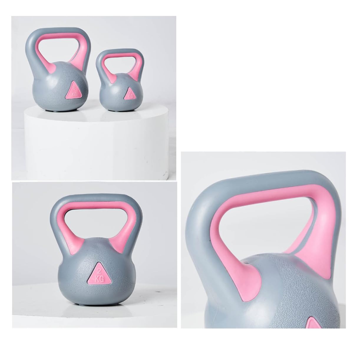 1 Stück 2kg Rosa Feststehende Kettlebell aus Pp für Frauen