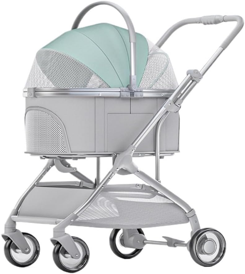 Pet Strollers Pet Stroller Aluminum Tube Pull Rod Pet Stroller Bag Separated Cat And Dog Car Travel Foldable Pet Stroller Pet Stroller Medium(Blue)