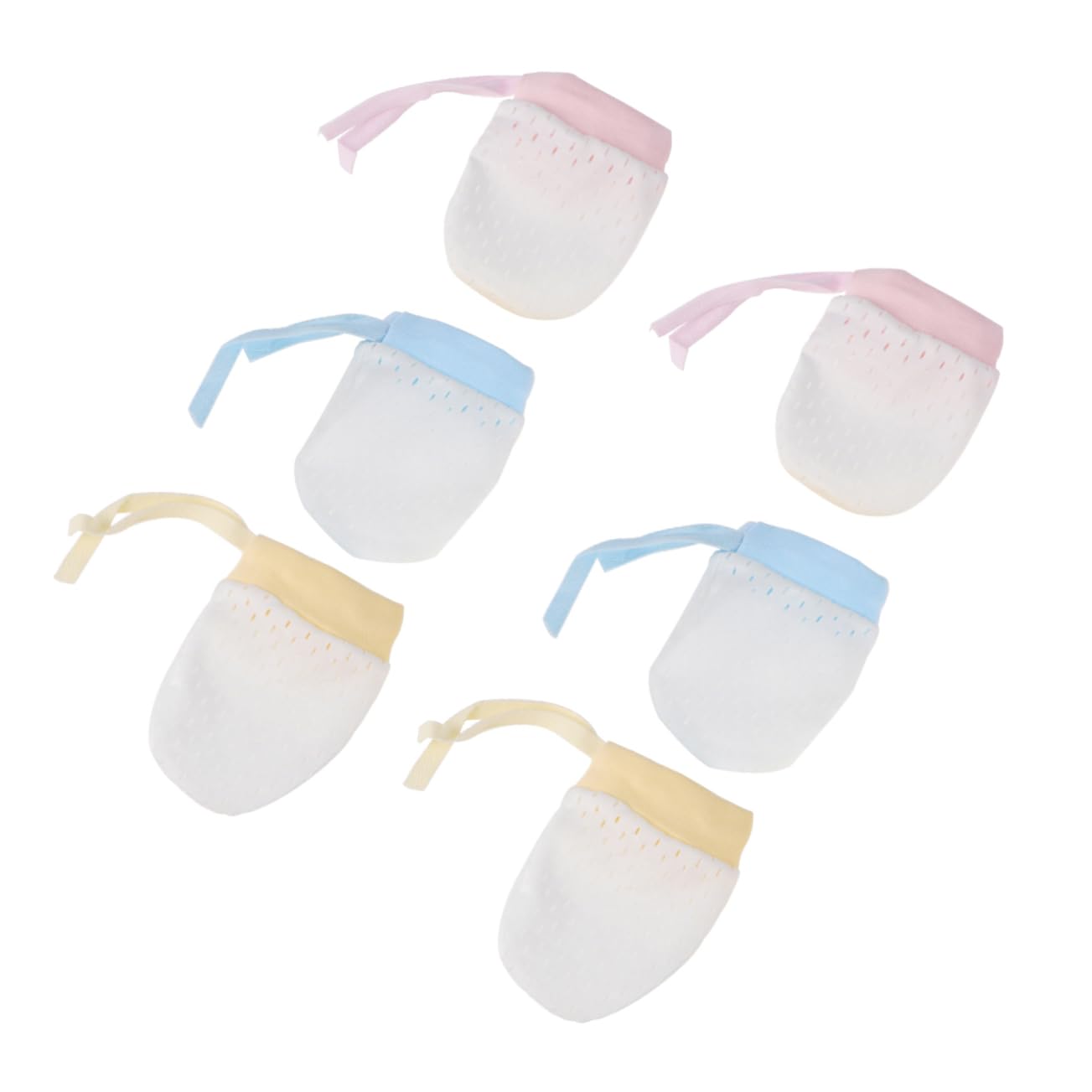 Didiseaon Scratch Gloves for Newborns Silk Mittens Yellow Newborn Protection Mitts to Prevent Scratching