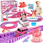 Tragik Track Toys for 3-6 Year Old Girls, Princess Construction Toys for 3 4 5 6 Year Olds Girls Gifts for 3-12 Year Olds Girl Birthday Presents Girl Toy Cars for 3-9 Year Olds Race Tracks Kids Toy