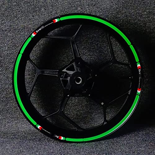ROANNY Felgenband Motorrad-Refit-Räder, Felgen, Nabenaufkleber Mit Wasserdichtem Und Reflektierendem Für Benelli 250 500 502C TNT600 752S (Color : Green)