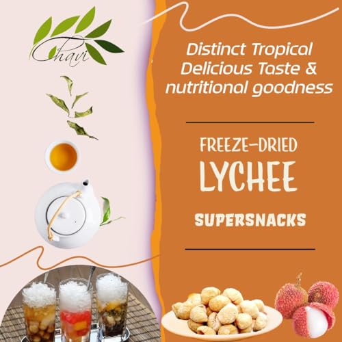 Image of CHAVI Freeze-Dried Lychee | 4 oz | pack of 2 - Healthy 1 Ingredient Superfood Supersnacks - No Added Sugars or Preservatives - Non-GMO, Vegan, Gluten-Free