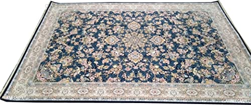 Image of High Density Export Quality Classical Pure Silk Carpet for Your Hall & Living Room 6 X 9 Feet (90x150 cm) Ivory Multi