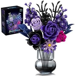 Amazon.com: Black Roses Bouquet Building Set & Purple Flowers