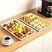 WOWBOX 4 pcs Serving Tray for Entertaining, Grilling BBQ Accessories, Serving Platters for Snacks, Fruit, Reusable Plastic Trays for Serving Food and Pantry Organization in Kitchen & for Parties