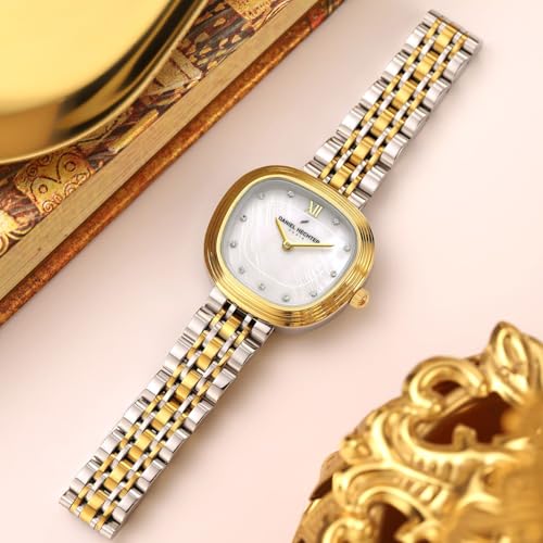 Image of Daniel Hechter Paris Collection Analog Watch for Women with Cushion Dial, Crystal Hour Markers, Roman Numeral at 12 o'Clock and Stainless Steel Strap - DHW2030