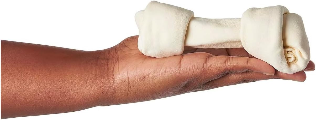 Dog Dental Health Removes Plaque and Stimulates Gums 6 to 7 Inch Rawhide Bones (10 Bones)