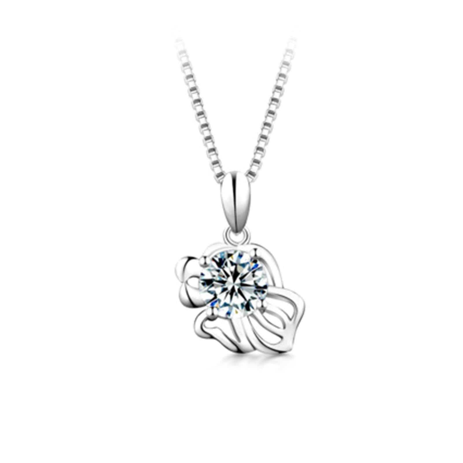Moissanit naszyjnik damski, platyna 950, zawieszka charms, 12 znaków zodiaku z 1 ct Moissanit ślubny naszyjnik damski 45 cm, bez niklu