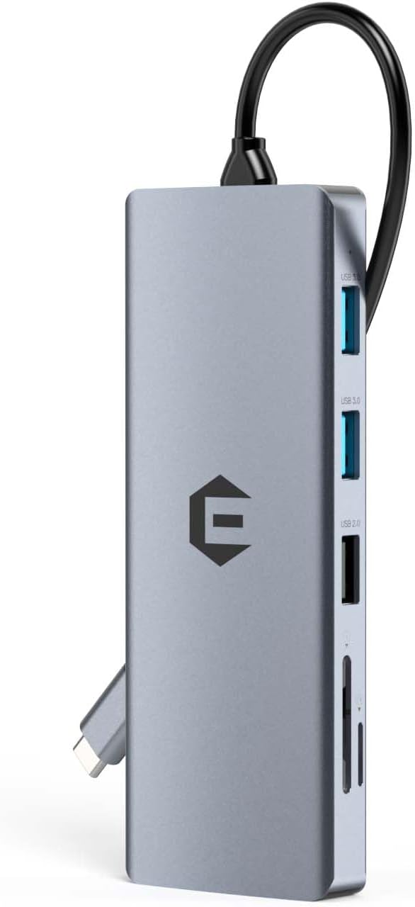 TOTU USB C HUB, 13 in 1 USB C Docking Station with Dual 4K HDMI&DP, 75W PD, 2 USB 3.0, 2 USB 2.0, SD/TF Card Slot for Type C Laptops