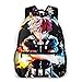 XCNGG My H-e-ro Ac-ad-em-ia Sac à dos d'école Motif dessin animé Shouto Todoroki Shoto Sac à main pour jeunes garçons filles étudiants
