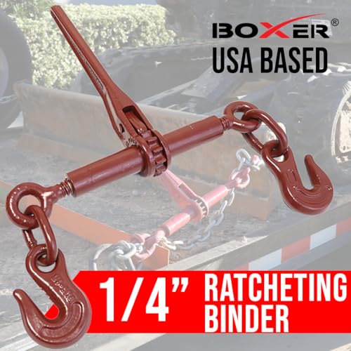 Image of BOXER 10 Pack Heavy Duty Ratchet Chain Load Binder with Forged Grab Hooks, inch - 5 /16 inch - Chain Binder Tie Down - 2,600lbs WLL
