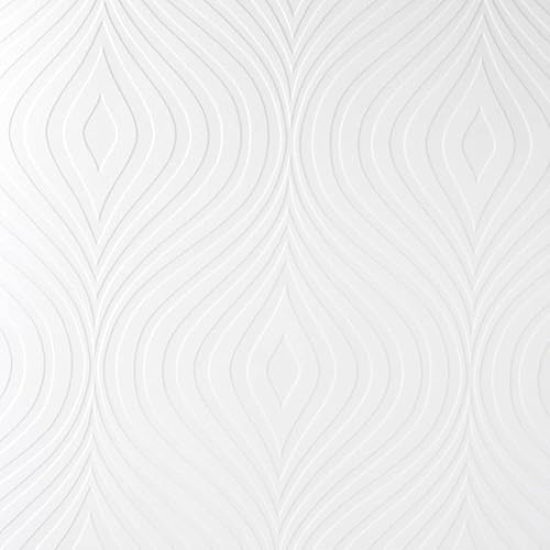 Miniatura 2 de Graham and Brown 17583 - Papel pintado blanco con curvas
