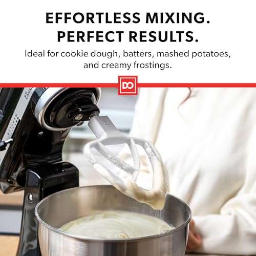 Image of DI ORO Flex Edge Beater for KitchenAid Tilt-Head Mixer, 4.5-5 Qt, White