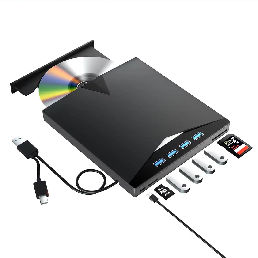 External CD DVD Drive, USB 3.0 Portable Optical Drive, CD/DVD-RW Burner for Laptop, Desktop PC, Compatible with Windows 11/10/8/7, Linux, Mac OS-image-40
