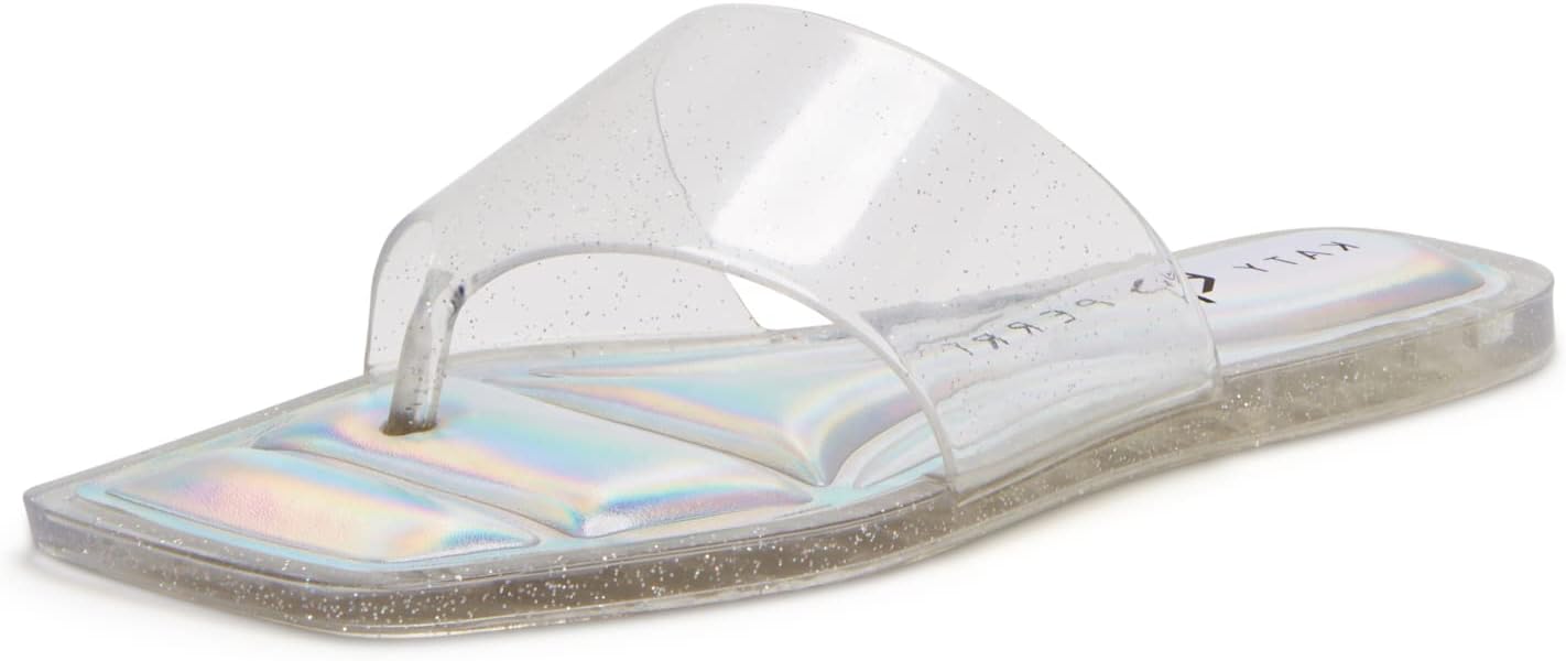 Katy Perry Women's The Geli Slide Thong Flat Sandal, Clear, 8